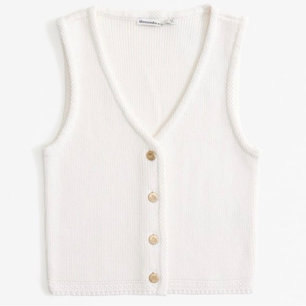 Abercrombie Mara Sweater Vest Cream